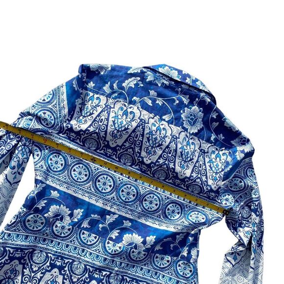 Anthropologie Women's Floral V-Neck Buttonfront Shirtdress Blue Size XS - Picture 4 of 10